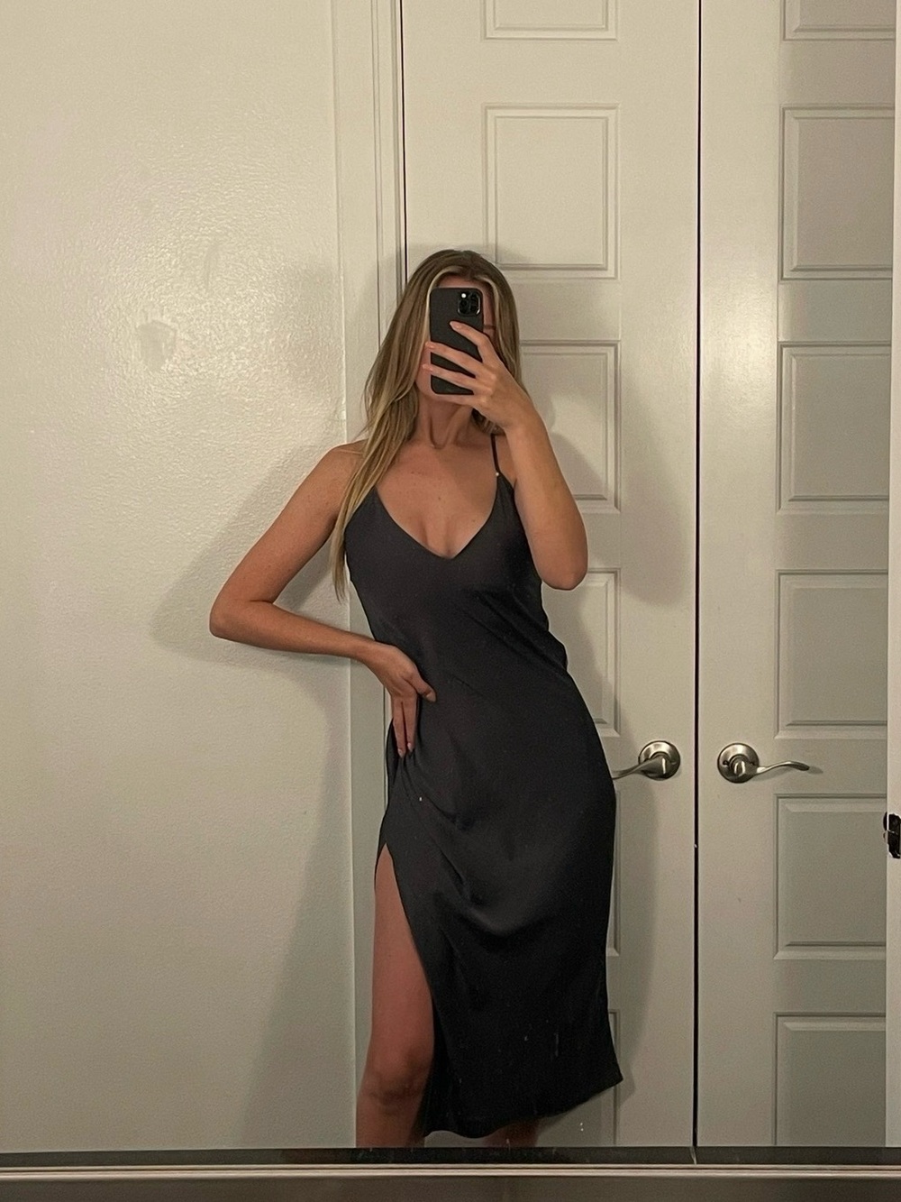 Silk dress - dark gray